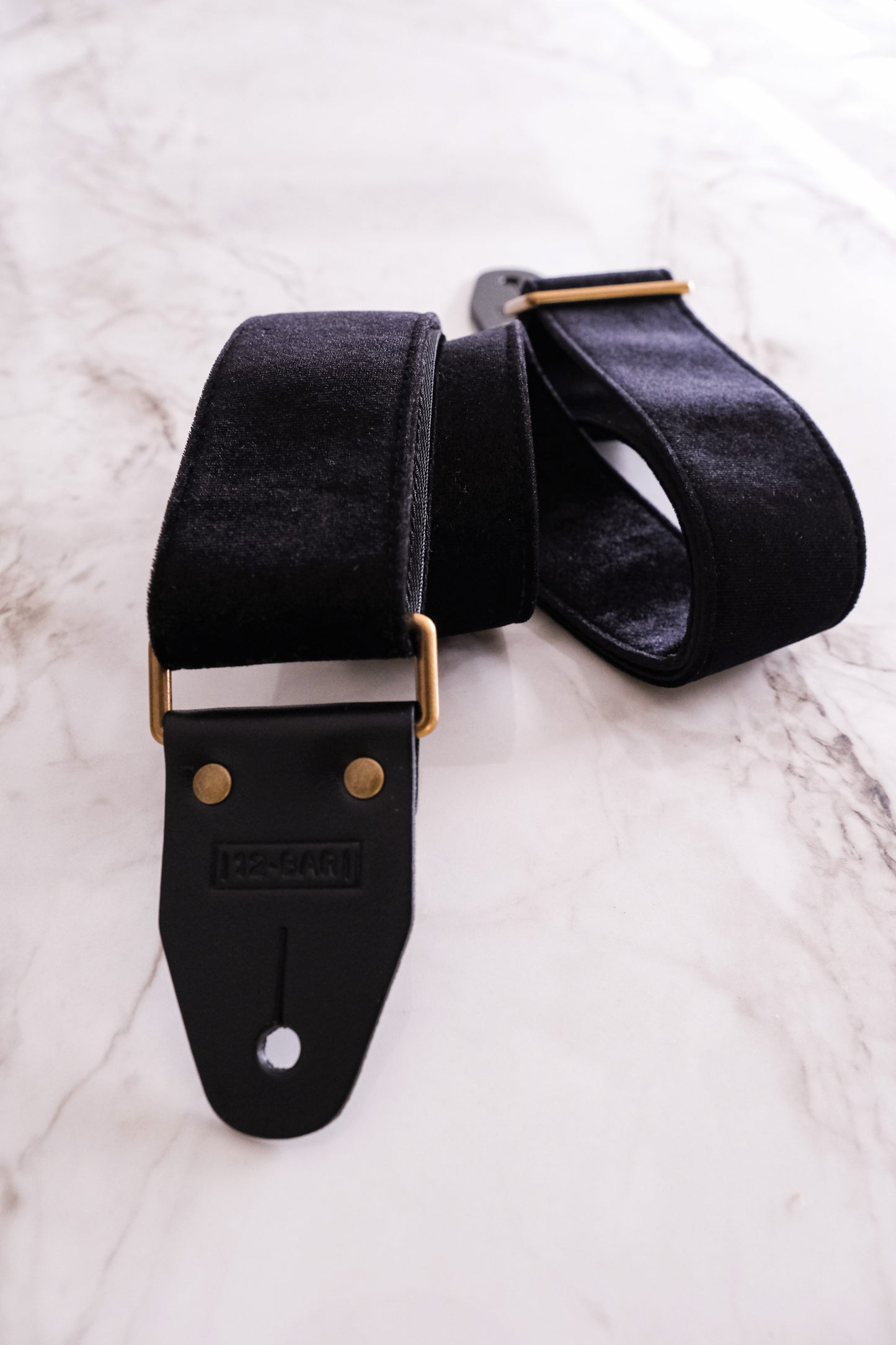 Black one velvet vintage retro guitar strap