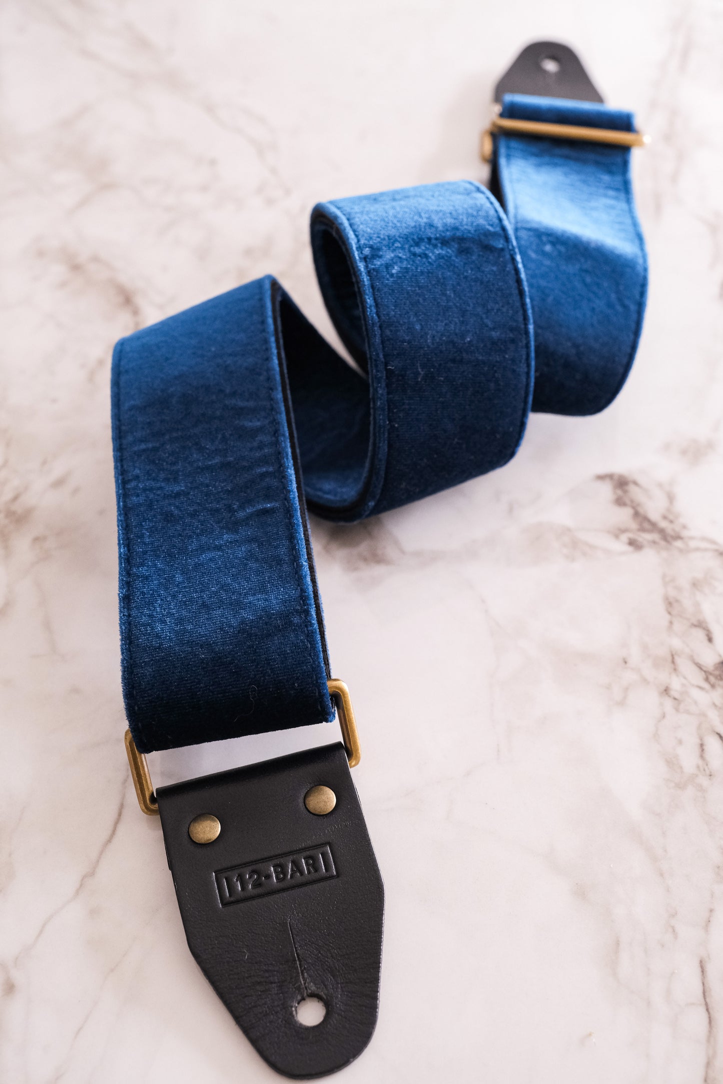 Blues velvet vintage retro guitar strap