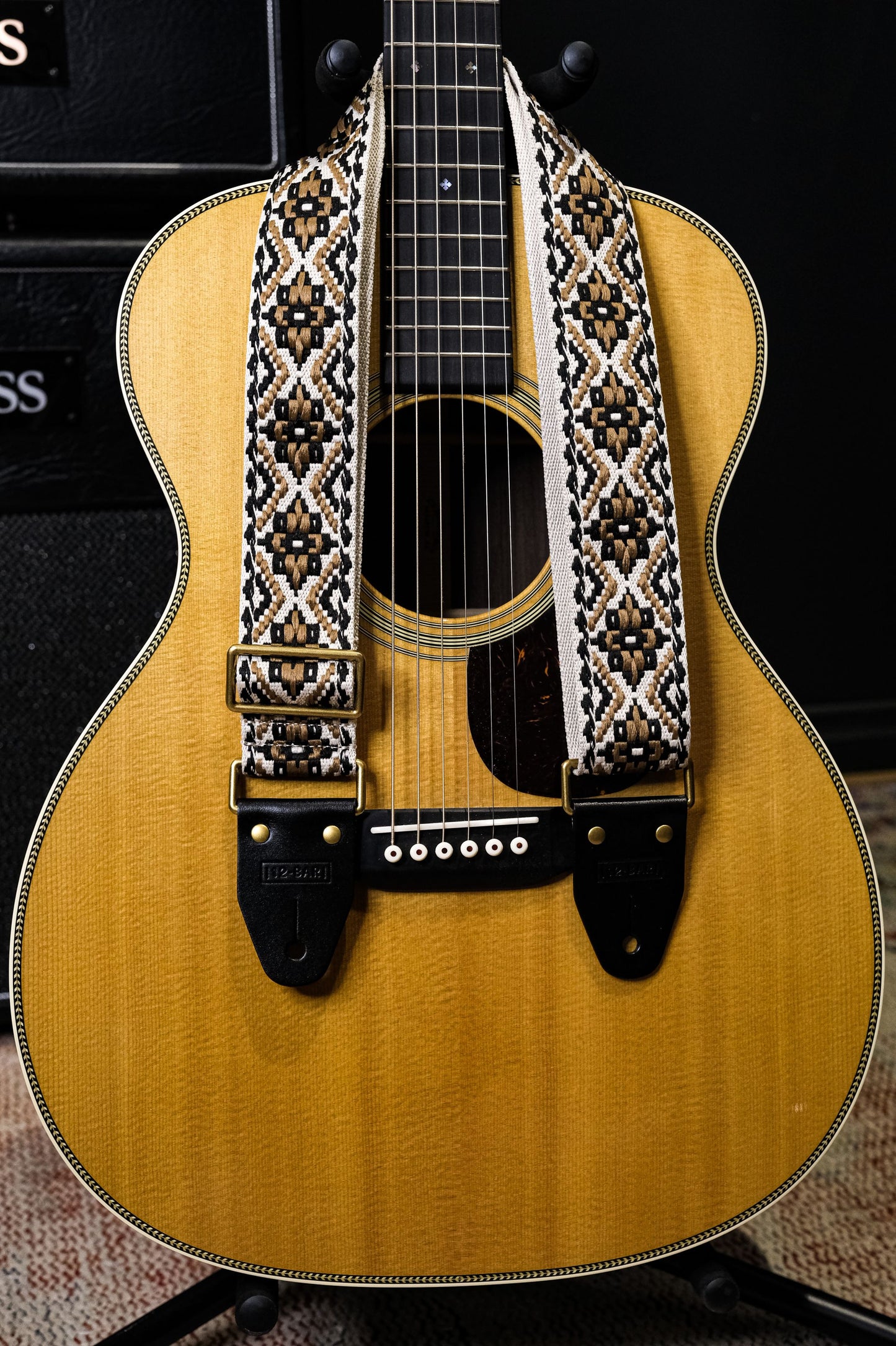 Marrakech Brown vintage retro guitar strap