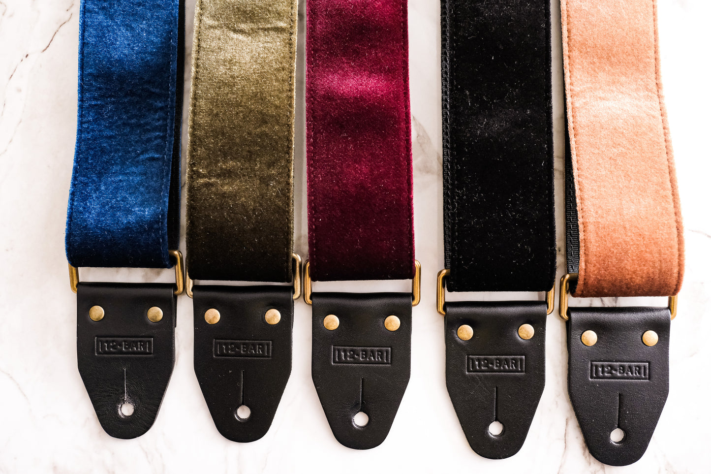 Blues velvet vintage retro guitar strap