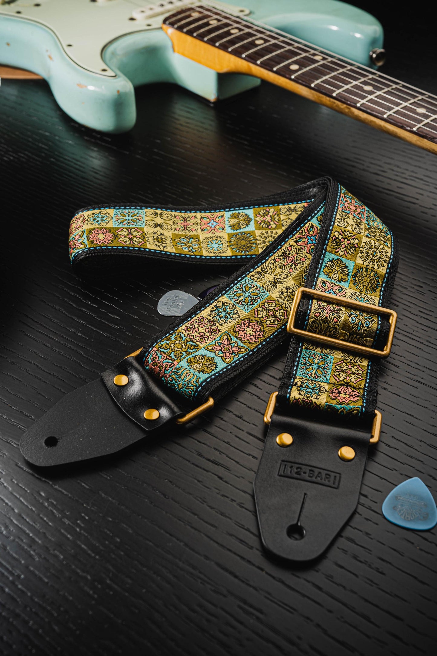 Tibetan vintage retro guitar strap